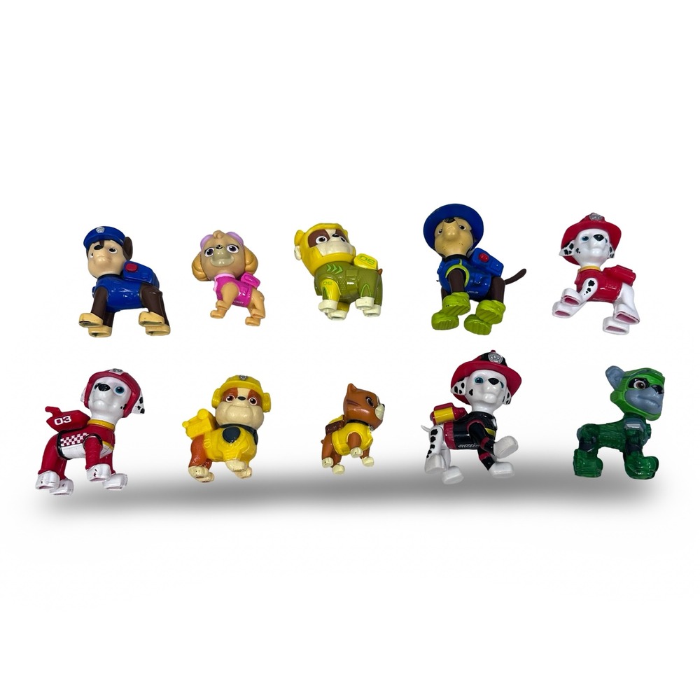Paw Patrol Mini Figures Lot of 10 Chase Marshall Skye Rubble Rocky Zuma Toys